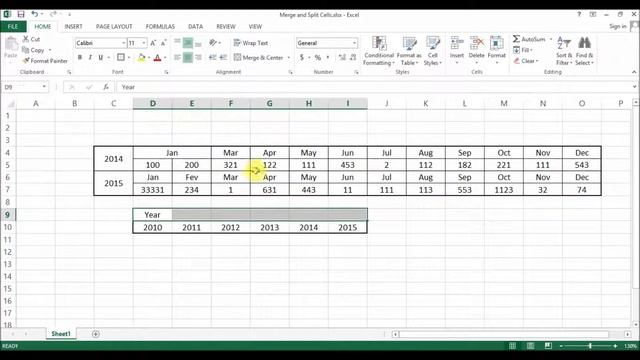 ms office excel merge and split cells смотреть онлайн