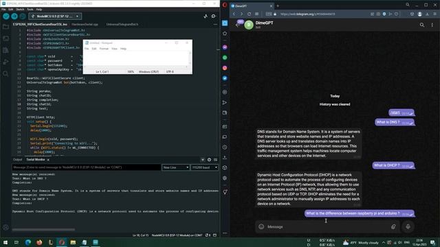Telegram bot with chatGPT running on NodeMcu V3 CH340 смотреть онлайн