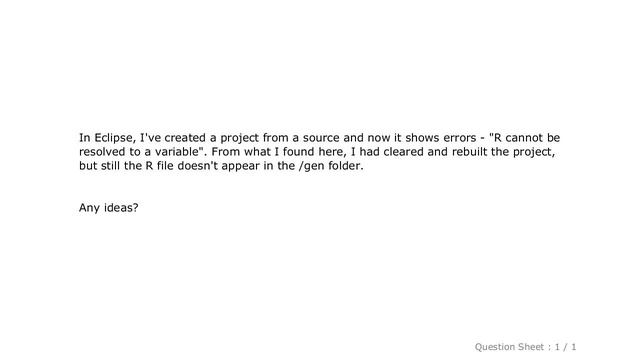 Android : "R cannot be resolved to a variable"? смотреть онлайн