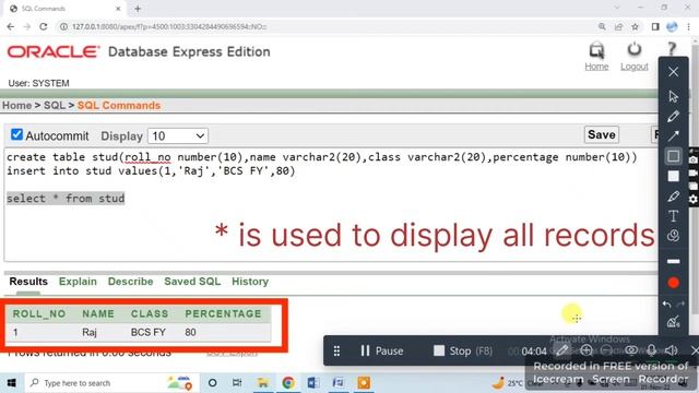Execute DDL & DML Commands in SQL using Oracle (CREATE, INSERT, SELECT, ALTER) смотреть онлайн