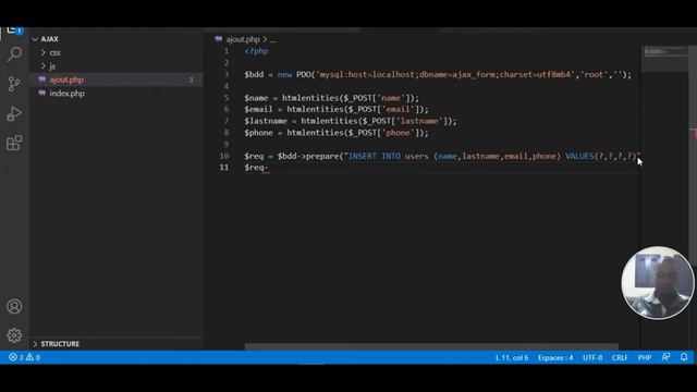 Partie 2 : PHP MySQL et AJAX Tutorial - Insertion en base de donnée avec AJAX смотреть онлайн