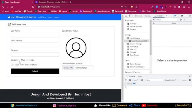 Reactjs form data with local storage | Complete React Form Example | Must Watch! смотреть онлайн