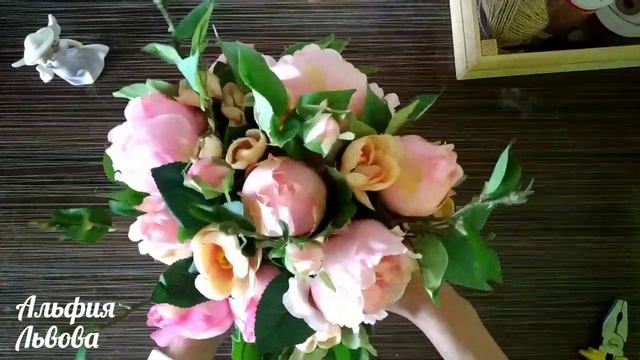 Цветочная композиция из искусственных пионов и камелий ? Мастерская Альфии ?? смотреть онлайн