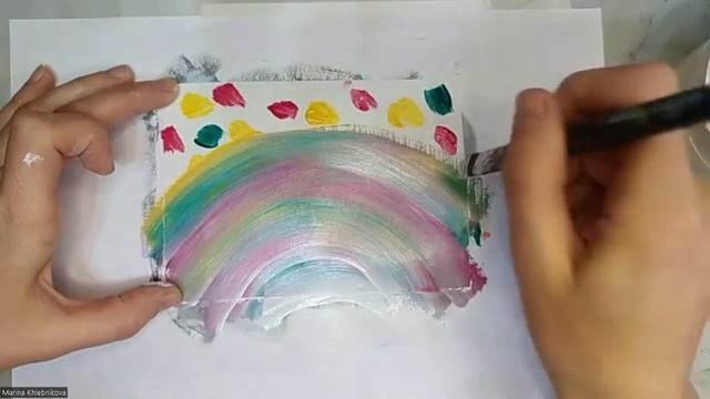 Закат и пальмы. Картина гуашью смотреть онлайн