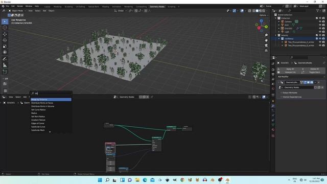 modeling snowy forest in blender|blender geometry nodes tutorial смотреть онлайн