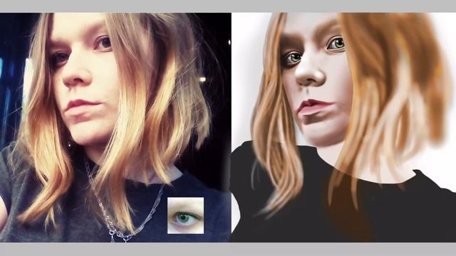 Digital portrait in ibisPaint X on iPad. Step-by-step process. (2) смотреть онлайн