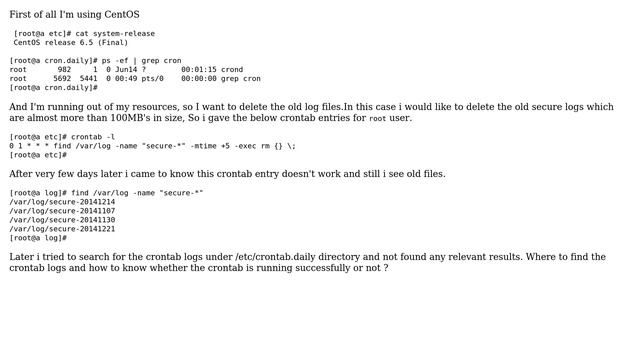 Unix & Linux: Where to find the Crontab logs in CentOS смотреть онлайн