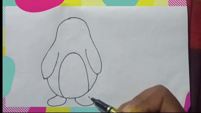 How to draw a penguin easy for beginners | Simple Animal Drawing #9 смотреть онлайн