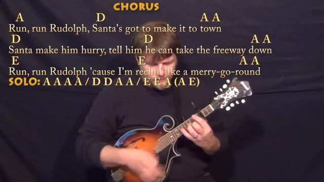 Run, Run, Rudolph (Chuck Berry) Mandolin Cover Lesson with Chords/Lyrics - Capo 3rd смотреть онлайн