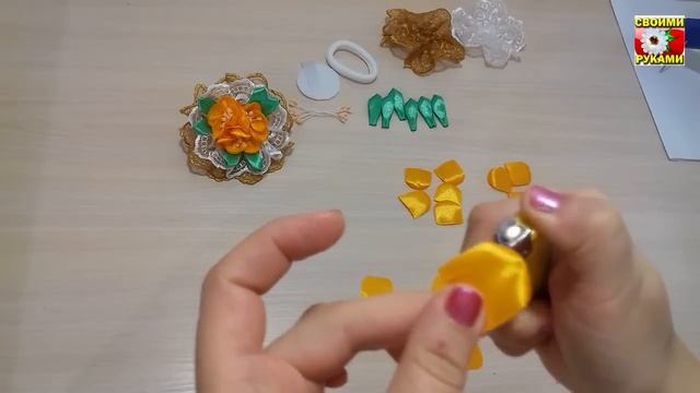 Резинки для волос с яркими цветами в технике канзаши смотреть онлайн