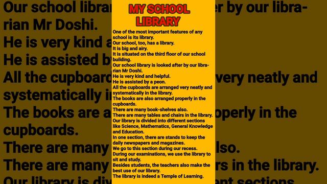 Our School Library Essay |Our School Library in English| English Essay #essay #learnenglish #englis смотреть онлайн
