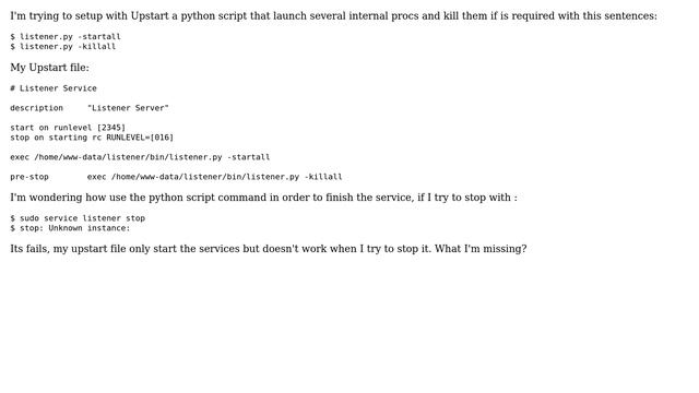 DevOps & SysAdmins: Ubuntu - Upstart with a python script that start and finish their own processes смотреть онлайн
