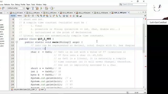 When does implicit narrowing occur in Java primitives? (enthuware.ocajp.i.v8.2.985) смотреть онлайн