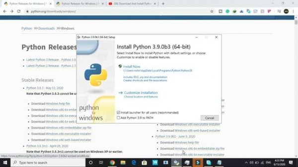 Download And Install Python 3.9 On Windows 10, 8, 7|How To Download Python 3.9.0b3 JUNE 2020 |