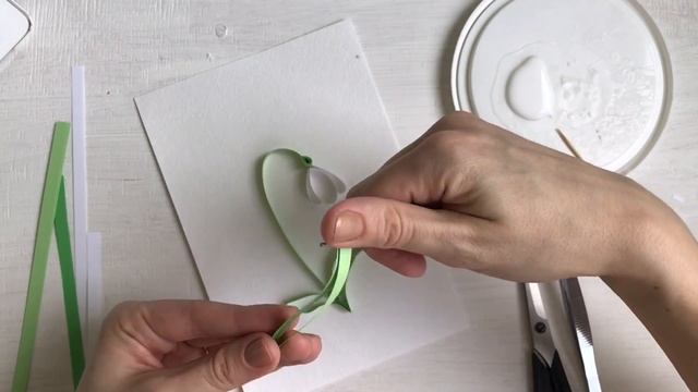 QllArt /Quilling Filigree Pattern / How To Make Quilled Snowdrop Card