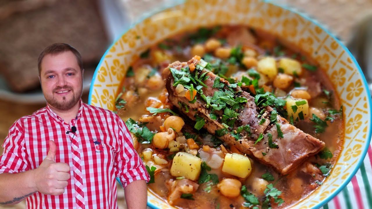 Гороховый суп с копченостями. Простой рецепт. смотреть онлайн