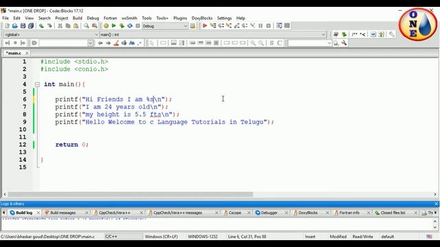 "C" Programming Language || Part-09||Format Specifiers In Telugu смотреть онлайн