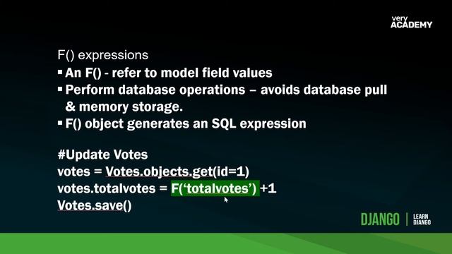 Learn Django - f() Expressions - Django Built In Expressions - DB Performance смотреть онлайн