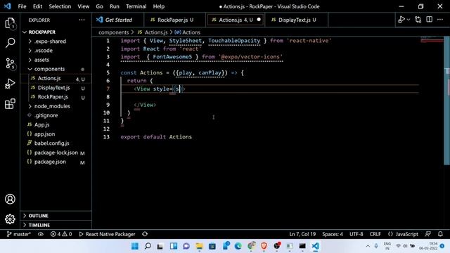 Make Rock Paper And Scissor Game Using React Native Expo || React Native Tutorial || JavaScript смотреть онлайн