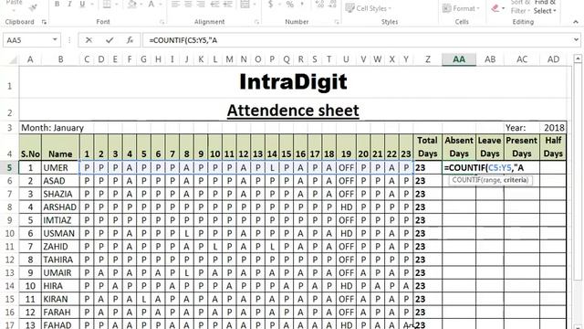 Ms Excel Lecture 6 Students Attendance Sheet (Teacher 2) By SAHIL Social Service (SSS) Division смотреть онлайн