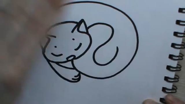 Как нарисовать спящего котика (для начинающих художников) смотреть онлайн