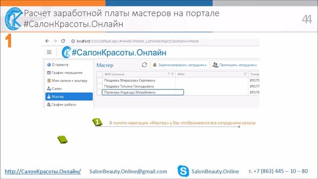 Расчет заработной платы мастеров на портале #СалонКрасоты.Онлайн