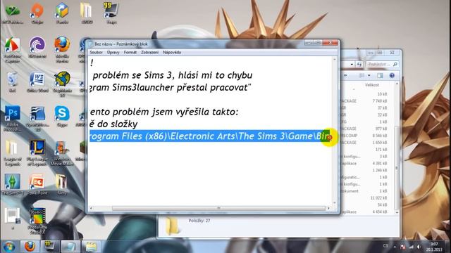 The Sims 3 launcher problém "Program Sims3Launcher přestal pracovat" смотреть онлайн