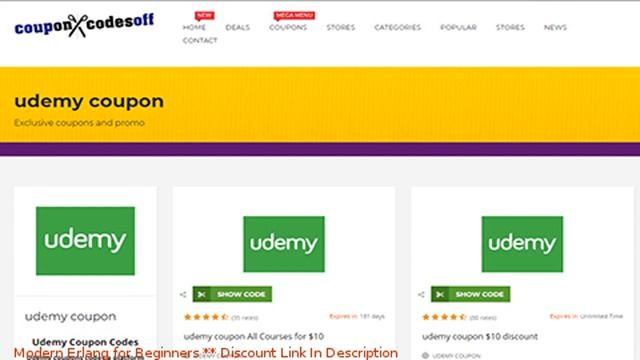 Modern Erlang for Beginners coupon - udemy discount смотреть онлайн