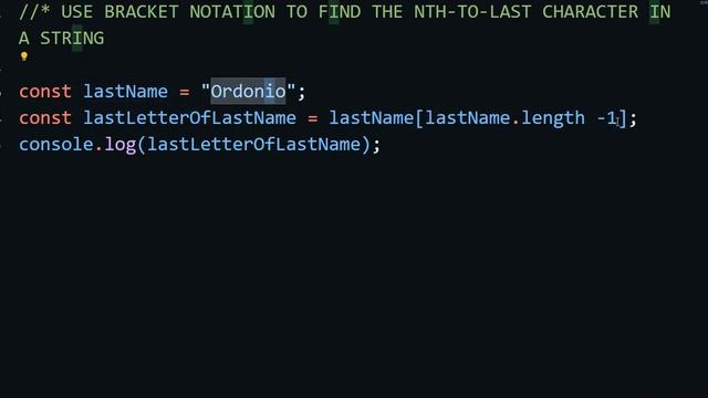 Use Bracket Notation to Find the nth to last Character in a String JavaScript смотреть онлайн
