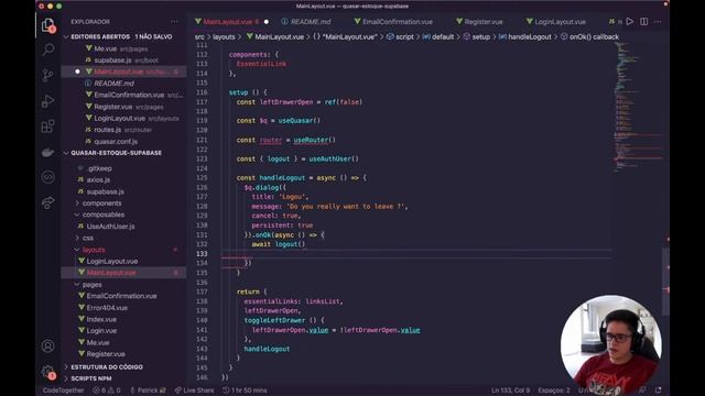 Vue 3 Quasar Supabase - 04 Logout e Segurança de Rota смотреть онлайн