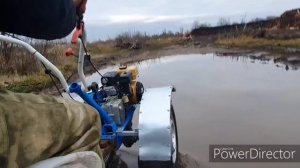 Испытание мотоблока нева на тракторных колесах