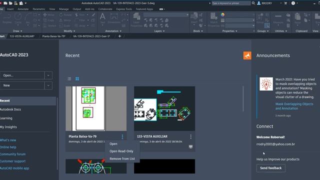 Aula 139 - Interface e Tela Inicial do AutoCAD 2023! смотреть онлайн