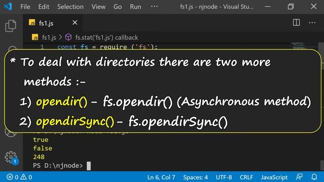 Node.js Tutorial #13 | File System Module | fs.stat | fs.dir смотреть онлайн