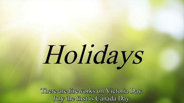 Holidays [listening English Level 1]