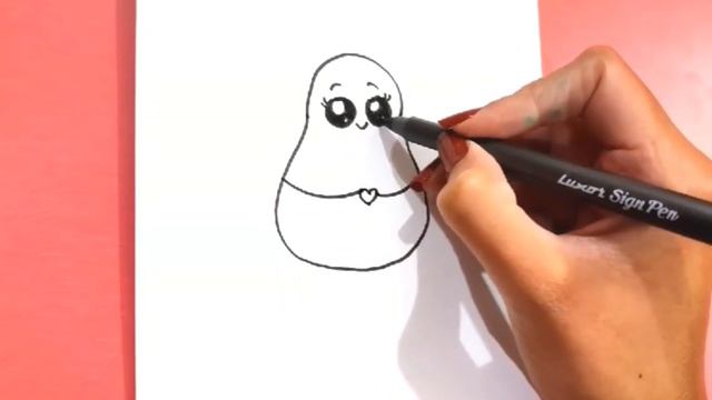 Bolalar uchun rasm chizish/Cute avocado drawing for kids/легкий рисунок для детей/Dibujo para niños смотреть онлайн