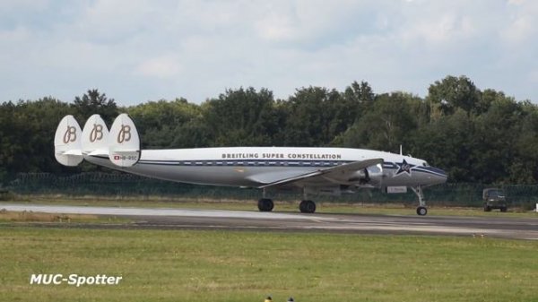 Lockheed L-1049F Breitling Super Constellation Engine Start up Takeoff Flypast and Landing