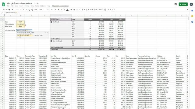 GETPIVOTDATA Function in Google Sheets смотреть онлайн
