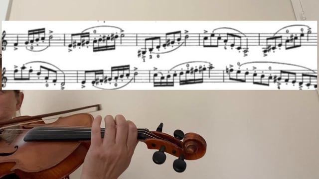 Staccato with Kreutzer4 violin tutorial/close up/sheet music/slow tempo/play along смотреть онлайн