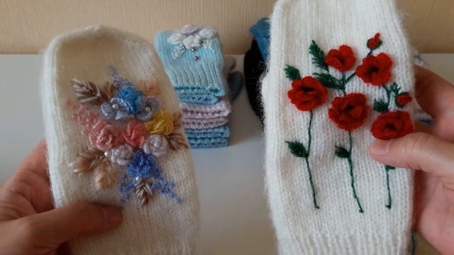 Моя коллекция варежек с ручной вышивкой . смотреть онлайн