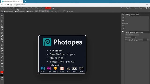 Photoshop Online Tiếng Việt - Photopea #1 | Cài đặt phần mềm và đổi ngôn ngữ смотреть онлайн