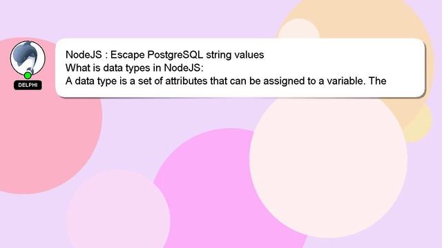 NodeJS : Escape PostgreSQL string values смотреть онлайн