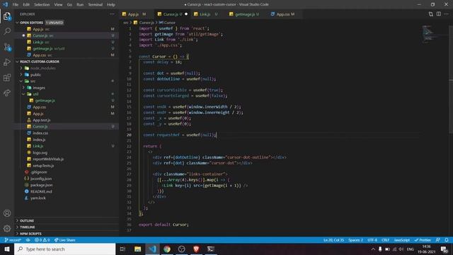 How to create animated custom cursor in Reactjs [NO MODULE] смотреть онлайн