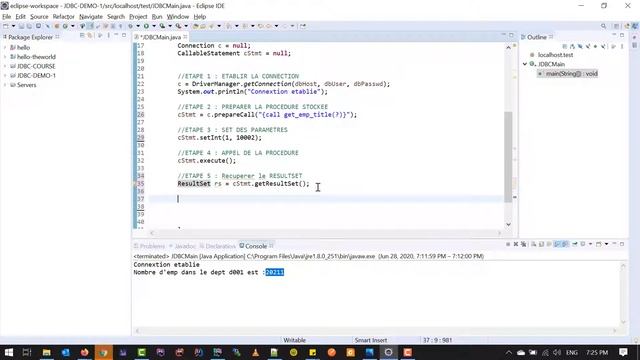 JAVA/JDBC : 22 - L'interface #CallableStatement - Procédure #ResultSet смотреть онлайн