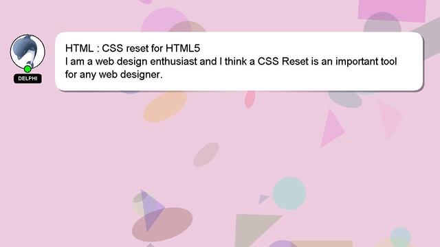 HTML : CSS reset for HTML5 смотреть онлайн