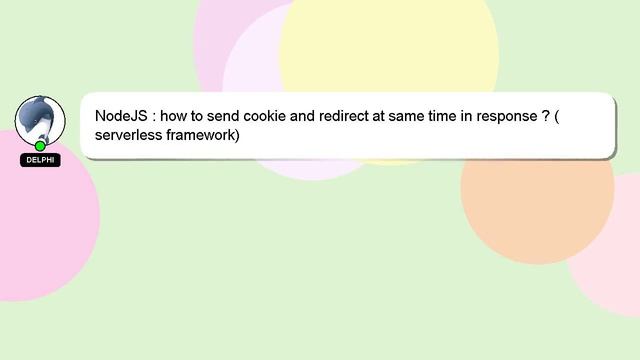 NodeJS : how to send cookie and redirect at same time in response ? (serverless framework) смотреть онлайн