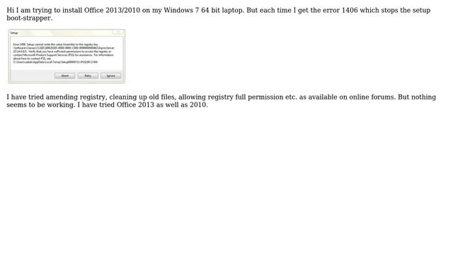 Office 2013 installation error 1406 смотреть онлайн