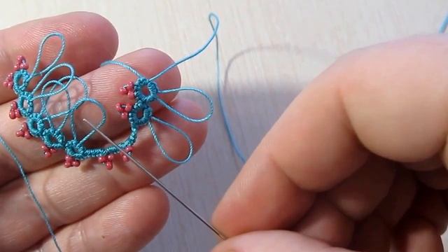 Фриволитэ иглой. Серьги "Весенние" смотреть онлайн