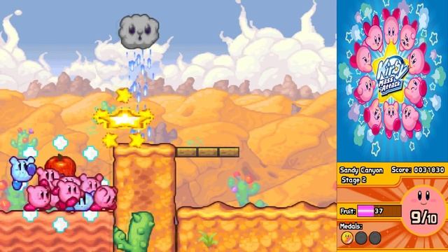 Kirby Mass Attack 100% Walkthrough Part 7 Sandy Canyon Stage 2 смотреть онлайн