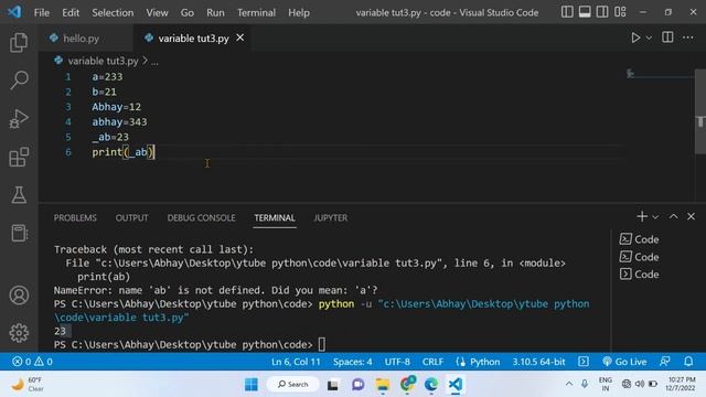 variables , type() function , rules of variable , multiple assignment : Tutorial 3 (Brain Power ) смотреть онлайн