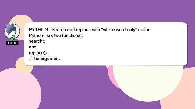 PYTHON : Search and replace with "whole word only" option смотреть онлайн